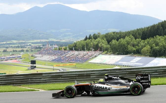 FORMULA 1 - GP of Austria 2016 SPIELBERG,AUSTRIA,01.JUL.16 - MOTORSPORTS, FORMULA 1 - Grand Prix of Austria, Red Bull Ring, free practice. Image shows Sergio Perez (MEX Force India). GEPAxpictures xMaticxKlansek