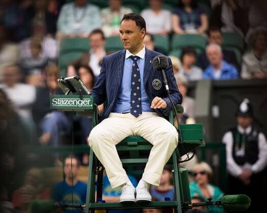 Wimbledon , Stuhlschiedsrichter Mohamed Lahyani, Tennis - Wimbledon 2016 - Grand Slam ITF ATP Tennis Herren WTA Tennis Damen - AELTC - London - - Great Britain - 1 July 2016.
