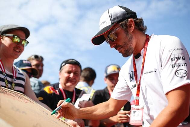 FORMULA 1 - GP of Austria 2016 SPIELBERG,AUSTRIA,02.JUL.16 - MOTORSPORTS, FORMULA 1 - Grand Prix of Austria, Red Bull Ring, qualifying, red carpet. Image shows Fernando Alonso (ESP McLaren Honda). GEPAxpictures xDanielxGoetzhaber
