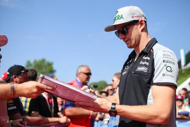 FORMULA 1 - GP of Austria 2016 SPIELBERG,AUSTRIA,02.JUL.16 - MOTORSPORTS, FORMULA 1 - Grand Prix of Austria, Red Bull Ring, qualifying, red carpet. Image shows Nico Huelkenberg (GER Force India). GEPAxpictures xDanielxGoetzhaber