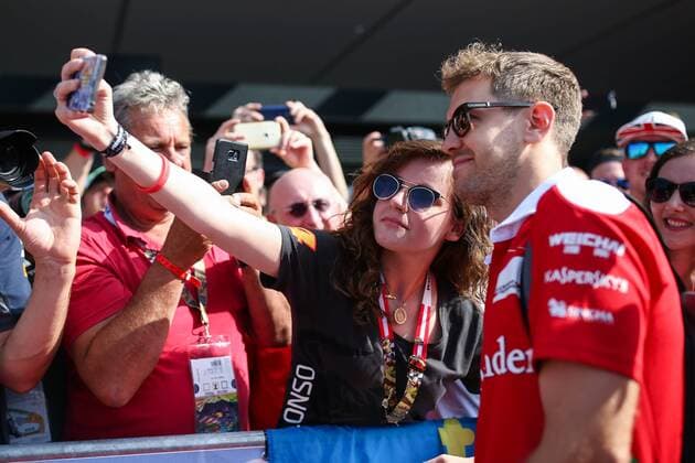 FORMULA 1 - GP of Austria 2016 SPIELBERG,AUSTRIA,02.JUL.16 - MOTORSPORTS, FORMULA 1 - Grand Prix of Austria, Red Bull Ring, qualifying, red carpet. Image shows Sebastian Vettel (GER Ferrari). GEPAxpictures xDanielxGoetzhaber