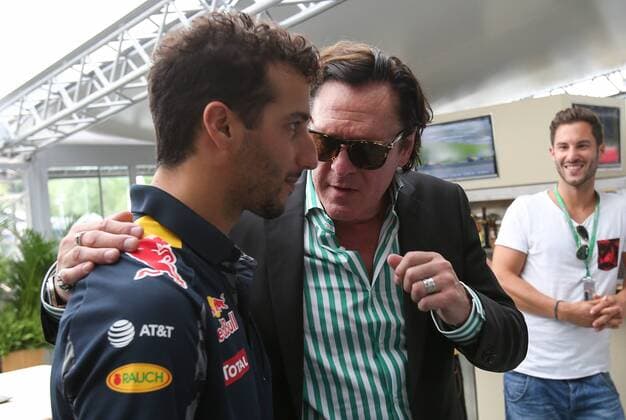 Formel 1, GP von Österreich, Michael Madsen zu Gast an der Strecke FORMULA 1 - GP of Austria 2016 SPIELBERG,AUSTRIA,02.JUL.16 - MOTORSPORTS, FORMULA 1 - Grand Prix of Austria, Red Bull Ring, qualifying. Image shows Daniel Ricciardo (AUS Red Bull Racing) and Michael Madsen. GEPAxpictures xChristianxWalgram