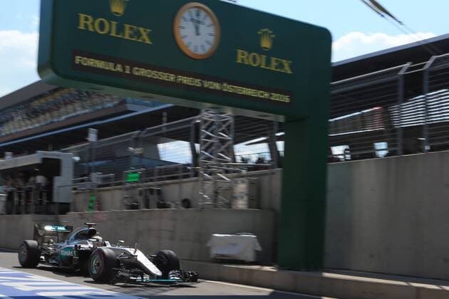 02.07.2016. Red Bull Circuit, Spielberg, Austria. F1 Grand pix of Austria. Qualifying sessions. Mercedes AMG Petronas W07 Hybrid & x2013; Lewis Hamilton leaves to set the pole positon lap xLeannexBoonx  ActionPlus11757403