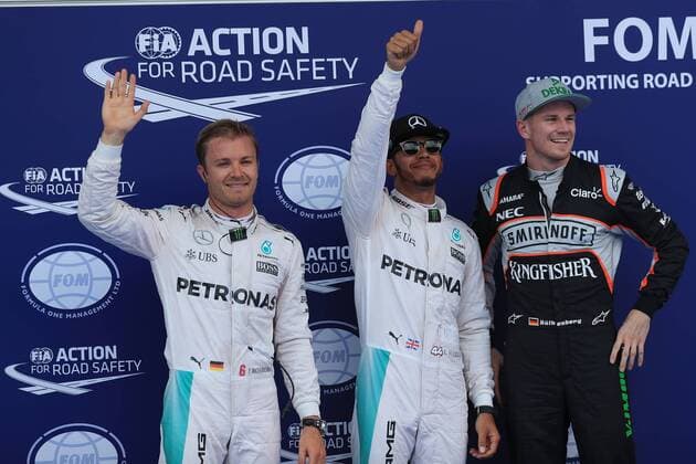 02.07.2016. Red Bull Circuit, Spielberg, Austria. F1 Grand pix of Austria. Qualifying sessions. Mercedes AMG Petronas W07 Hybrid & x2013; Lewis Hamilton finishes ahead of team mate Nico Rosberg and Sahara Force India - Nico Hulkenberg. Rosberg demoted to 7th due to earlier crash and Button comes into 3rd for the grid xLeannexBoonx  ActionPlus11757426
