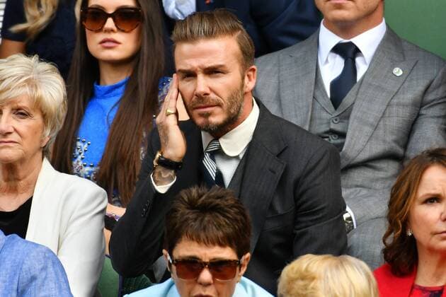 July 2, 2016 - London, London, UK - DAVID BECKHAM watchs tennis from the Royal Box on the centre court on the sixth day of the WIMBLEDON Lawn Tennis Championships. London, UK. Wimbledon Lawn Tennis Championships Day 6  - ZUMAl94_