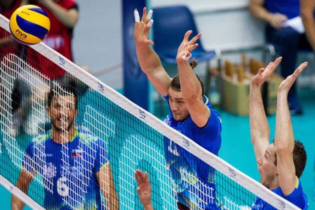 Volleyball, FIVB World League, Deutschland - Slowenien Block block Danjiel Koncilja (11 Slowenien Slovenia); FIVB Volleyball World League Group 3 Finals, fraport Arena, Frankfurt (Main) Germany, 20160702: 1st place match: Germany vs Slovenia (Deutschland gegen Slowenien) Frankfurt (Main) Copyright: Wuechnerx xEibner-Pressefoto EP_nwr