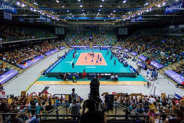 Volleyball, FIVB World League, Deutschland - Slowenien the venue; FIVB Volleyball World League Group 3 Finals, fraport Arena, Frankfurt (Main) Germany, 20160702: 1st place match: Germany vs Slovenia (Deutschland gegen Slowenien) Frankfurt (Main) Copyright: Wuechnerx xEibner-Pressefoto EP_nwr