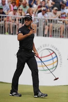 July 2, 2016 - Akron, OH, USA - Jason Day waves to the crowd after making a birdie putt on the 15th hole during the third round of the Bridgestone Invitational at Firestone Country Club in Akron, Ohio, on Saturday, July 2, 2016. Bridgestone Invitational, third round - ZUMAm67_