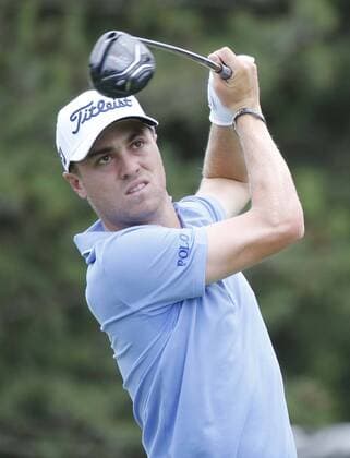 July 2, 2016 - Akron, OH, USA - Justin Thomas hits from teh 13th tee during the third round of the Bridgestone Invitational at Firestone Country Club in Akron, Ohio, on Saturday, July 2, 2016. Bridgestone Invitational, third round - ZUMAm67_