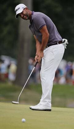 July 2, 2016 - Akron, OH, USA - Scott Piercy watches his putt on the 12th green during the third round of the Bridgestone Invitational at Firestone Country Club in Akron, Ohio, on Saturday, July 2, 2016. Bridgestone Invitational, third round - ZUMAm67_