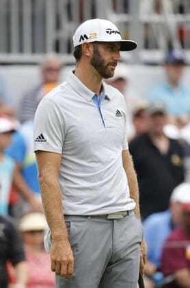 July 2, 2016 - Akron, OH, USA - Dustin Johnson reacts to a missed birdie putt on the 16th hole during the third round of the Bridgestone Invitational at Firestone Country Club in Akron, Ohio, on Saturday, July 2, 2016. Bridgestone Invitational, third round - ZUMAm67_