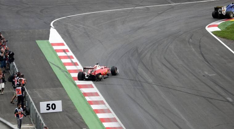 Formel 1, GP von Österreich, Vettel nach Dreher ausgeschieden FORMULA 1 - GP of Austria 2016 SPIELBERG,AUSTRIA,03.JUL.16 - MOTORSPORTS, FORMULA 1 - Grand Prix of Austria, Red Bull Ring. Image shows Sebastian Vettel (GER Ferrari). Keywords: crash. GEPAxpictures xHansxOberlaender