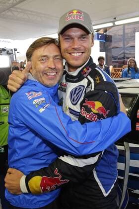 Jost Capito, Andreas Mikkelsen (NOR) WRC Motorsport Rallye WM Rally Poland 2016 Rally Poland 2016