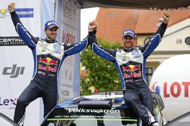 Andreas Mikkelsen (NOR), Anders Jaeger (NOR) Volkswagen Polo R WRC Motorsport Rallye WM (2016) WRC Rally Poland 2016 Rally Poland 2016