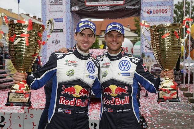 Bilder des Tages - SPORT Anders Jaeger (NOR), Andreas Mikkelsen (NOR) WRC Motorsport Rallye WM Rally Poland 2016 Rally Poland 2016
