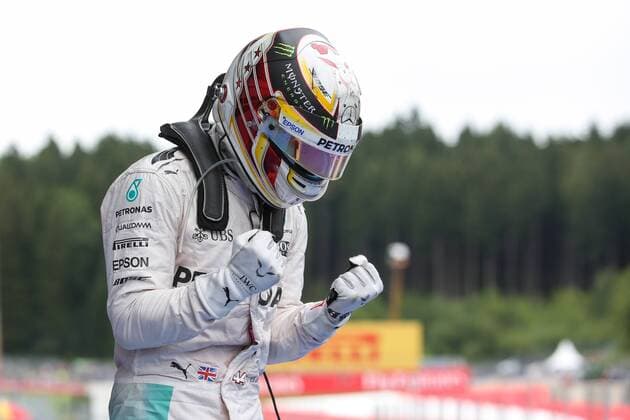 FORMULA 1 - GP of Austria 2016 SPIELBERG,AUSTRIA,03.JUL.16 - MOTORSPORTS, FORMULA 1 - Grand Prix of Austria, Red Bull Ring. Image shows the rejoicing of Lewis Hamilton (GBR Mercedes GP). GEPAxpictures xDanielxGoetzhaber