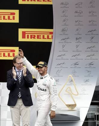 FORMULA 1 - GP of Austria 2016 SPIELBERG,AUSTRIA,03.JUL.16 - MOTORSPORTS, FORMULA 1 - Grand Prix of Austria, Red Bull Ring. Image shows Christian Buchmann and Lewis Hamilton (GBR Mercedes). GEPAxpictures xHansxOberlaender