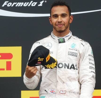 FORMULA 1 - GP of Austria 2016 SPIELBERG,AUSTRIA,03.JUL.16 - MOTORSPORTS, FORMULA 1 - Grand Prix of Austria, Red Bull Ring, award ceremony. Image shows Lewis Hamilton (GBR Mercedes GP). GEPAxpictures xMaticxKlansek