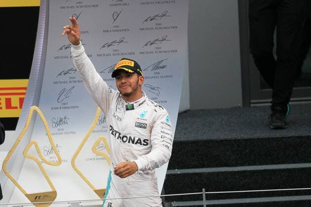 03.07.2016. Red Bull Circuit, Spielberg, Austria. F1 Grand pix of Austria. Race Day. Lewis Hamilton on the podium as he wins at the Red Bull Ring xLeannexBoonx  ActionPlus11757898