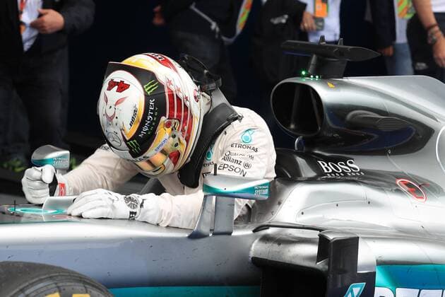 03.07.2016. Red Bull Circuit, Spielberg, Austria. F1 Grand pix of Austria. Race Day. Lewis Hamilton climbs from his car in parc ferme as he wins at the Red Bull Ring xLeannexBoonx  ActionPlus11757906