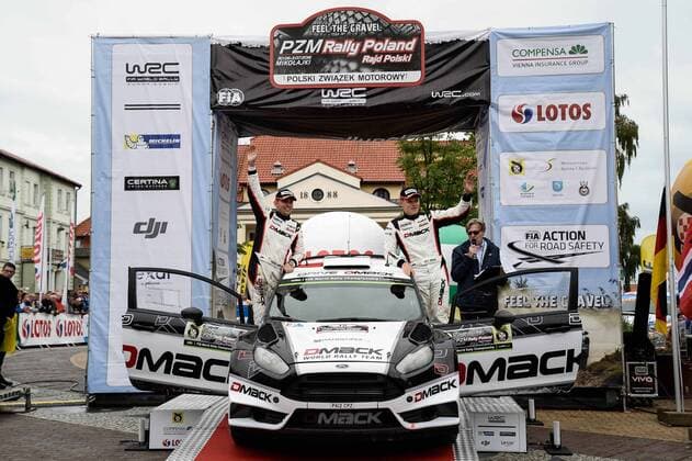 Podium Ott Tanak (EST) - Raigo Molder (EST) - Ford Fiesta RS WRC Motorsport Rallye WM MOTORSPORT, Polen-Rallye - WRC - 03 07 2016 