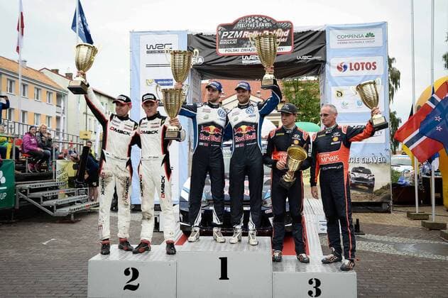 Ott Tanak (EST) - Raigo Molder (EST) - Ford Fiesta RS WRC Motorsport Rallye WM et Andreas Mikkelsen (NOR) Ð Anders Jaeger (NOR) - Volkswagen Polo R WRC MOTORSPORT, Polen-Rallye - WRC - 03 07 2016 