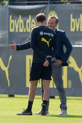 Dienstag 05.07.2016, Saison 2016 2017, Training BV Borussia Dortmund, CEO Geschaeftsfuehrer Hans-Joachim Watzke (BVB) und Trainer Thomas Tuchel (BVB) DeFodi001