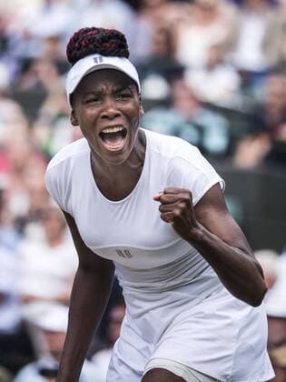July 05, 2016 Venus Williams (USA) celebrates winning her women s singles quarter final at The Championships, Wimbledon, played at the AELTC, London, England (Photo by Cynthia Lum Icon Sportswire) TENNIS: JUL 05 Wimbledon Icon250160705541 EDITORIAL USE ONLY