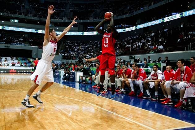 July 5, 2016 - Philippines - Turkey and Canada met on the hard court of the Mall of Asia Arena in Pasay City for the FIBA Olympic Qualifying Tournament. Canada won with 77 points versus, TurkeyÃ¢â‚¬â ¢s 69. World News - July 5, 2016 - ZUMAs166
