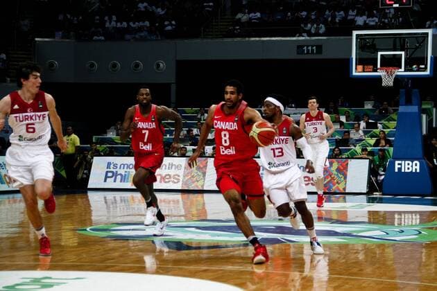July 5, 2016 - Philippines - Turkey and Canada met on the hard court of the Mall of Asia Arena in Pasay City for the FIBA Olympic Qualifying Tournament. Canada won with 77 points versus, TurkeyÃ¢â‚¬â ¢s 69. World News - July 5, 2016 - ZUMAs166