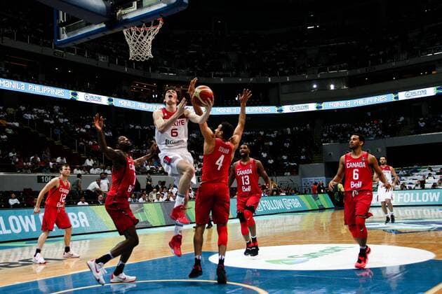 July 5, 2016 - Philippines - Turkey and Canada met on the hard court of the Mall of Asia Arena in Pasay City for the FIBA Olympic Qualifying Tournament. Canada won with 77 points versus, TurkeyÃ¢â‚¬â ¢s 69. World News - July 5, 2016 - ZUMAs166