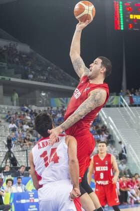 July 5, 2016 - Turin, Italy - The mexican power forward Hector Hernandez drives to the basket in the match between Mexico and Iran at 2016 FIBA Olympic Qualifying Tournament in Turin, Italy on July 5, 2016. FIBA Qualifying Tournament: Mexico v Iran  - ZUMAn230