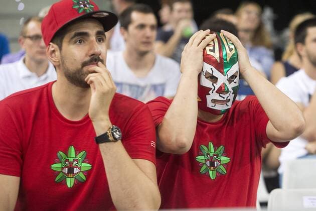 July 5, 2016 - Turin, Italy - Mexican supporters reacts to a basket during the match between Mexico and Iran at 2016 FIBA Olympic Qualifying Tournament in Turin, Italy on July 5, 2016. FIBA Qualifying Tournament: Mexico v Iran  - ZUMAn230