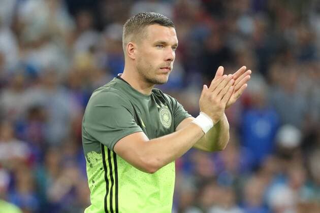 Lukas Podolski (Deutschland Germany) - UEFA EURO EM Europameisterschaft Fussball 2016: Deutschland vs. Frankreich, Stade Velodrome Marseille, Halbfinale M50