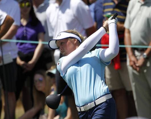 07 Jul 2016: Brooke Henderson tees off on 13 at the LPGA Golf Damen US Women s Open at CordeValle Golf Club in San Martin, CA. GOLF: JUL 07 LPGA - U.S. Women s Open - First Round Icon788160707007 EDITORIAL USE ONLY
