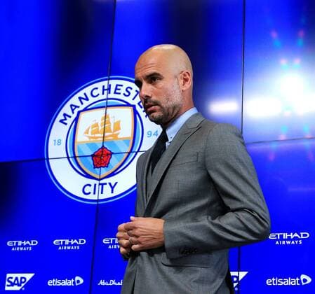 Pep Guardiola during the Manchester City press conference PK Pressekonferenz at the Etihad Stadium, Manchester. Picture date July 8th, 2016 Pic Matt McNulty Sportimage EDITORIAL USE ONLY. No use with unauthorised audio, video, data, fixture lists, club league logos or live services. Online in-match use limited to 120 images, no video emulation. No use in betting, games or single club league player publications.