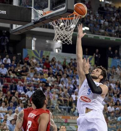 Italy: Italy v Mexico - Basketball Alessandro Gentile in action during the basketball FIBA Olympic qualifying tournament match beetwen Italy and Mexico. Italy wins 79-54 over Mexico.  NicolòxCampo