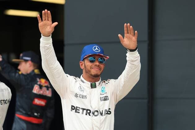 09.07.2016. Silverstone, Northants, England. Formula One British Grand Prix Qualifying on a damp circuit. Mercedes AMG Petronas W07 Hybrid & x2013; Lewis Hamilton takes pole at Silverstone ahead of his team mate Nico Rosberg and Red Bull Racing RB12 driver Max Verstappen. xLeannexBoonx  ActionPlus11759967