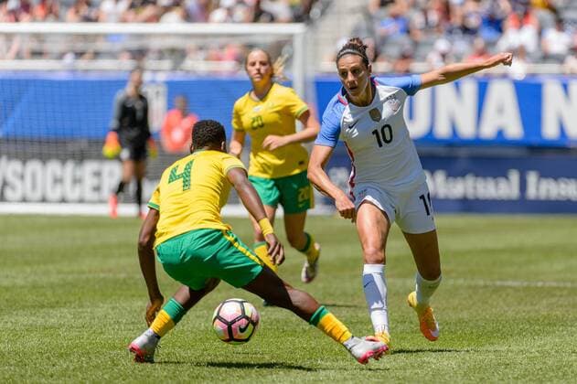 09 July 2016: United States midfielder Carli Lloyd (10) during an International Friendly Länderspiel soccer match between South Africa and USA at Soldier Field in Chicago, IL. USA won 1-0. (Photo by Daniel Bartel Icon Sportswire) SOCCER: JUL 09 Women s - South Africa v USA Icon160709017 EDITORIAL USE ONLY