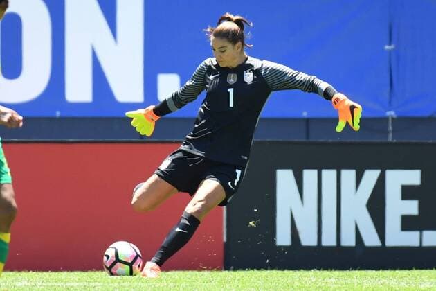 09 July 2016: United States goalkeeper Hope Solo (1) clears the ball during a game between South Africa and USA at Soldier Field in Chicago, IL. (Photo by Patrick Gorski Icon Sportswire) SOCCER: JUL 09 Women s - South Africa v USA Icon09071691 EDITORIAL USE ONLY