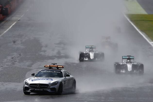 Motorsports: FIA Formula One World Championship WM Weltmeisterschaft 2016, Grand Prix of Great Britain, Bernd Maylaender (GER, Safety Car driver), 44 Lewis Hamilton (GBR, Mercedes AMG Petronas Formula One Team), 6 Nico Rosberg (GER, Mercedes AMG Petronas Formula One Team), xHOCHxZWEIx