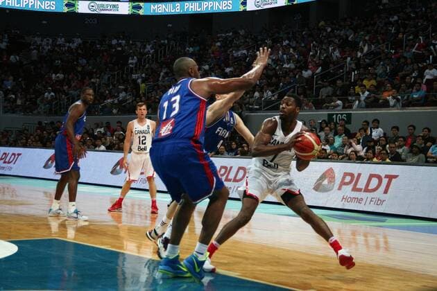 July 10, 2016 - Philippines - France and Canada battled at the Mall of Asia Arena in Pasay City for the FIBA Olympic Qualifying Tournament. France advances to the Olympics by winning the last slot of the qualifying tournament with 83 points versus CanadaÃ¢â‚¬â ¢s 74. World News - July 10, 2016 - ZUMAs166