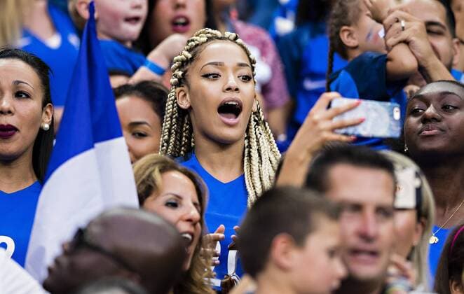 Fußball, EM Finale 2016 in Paris, Portugal - Frankreich 1:0 Saint-Denis Paris, 10.07.2016, Stade de France Sephoran Coman (Ehefrau von Kingsley Coman (Frankreich) Portugal - Frankreich mm