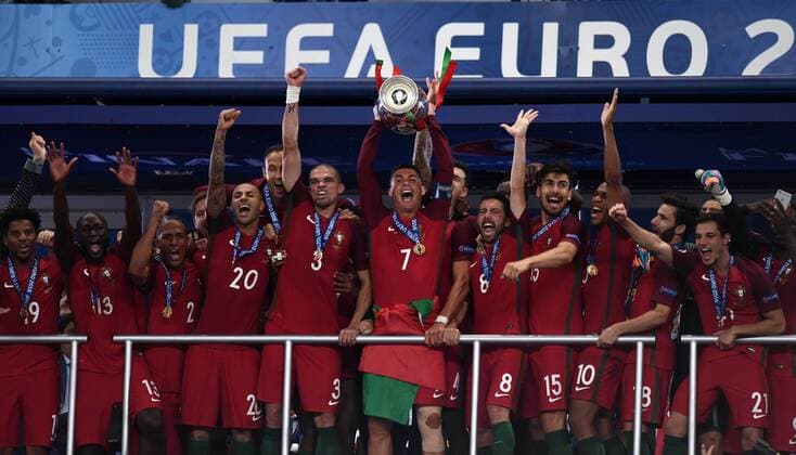 Paris, Saint-Denis - Fussball EM, Nationalteam Länderspiel, Euro 2016, Finale, Frankreich vs. Portugal 