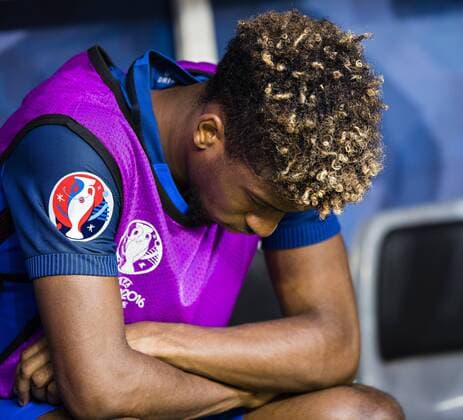 Saint-Denis Paris, 10.07.2016, Stade de France Kingsley Coman (Frankreich) enttäuscht Portugal - Frankreich mm