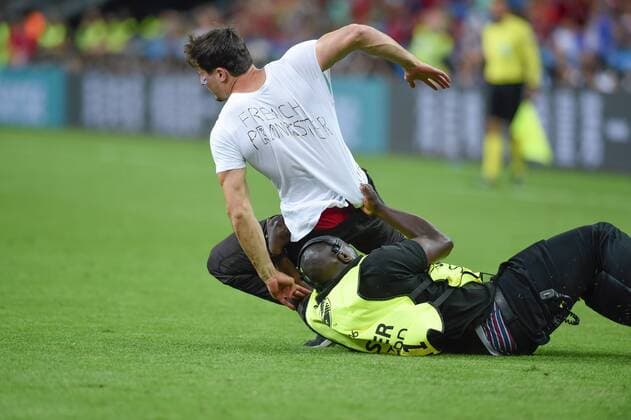 Invader of field ; July 10, 2016 - Football : UEFA EURO EM Europameisterschaft Fussball France 2016, Final : Portugal 1-0 France at Stade de France, Saint-Denis, France.; Invader of field ; Noxthirdxpartyxsales  (ptmb_euro16_PORFRA_123)