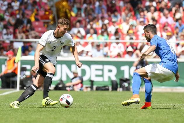 11.07.2016, xjfx, Fussball Europameisterschaft 2016 U19 (U 19), Deutschland - Italien, emspor v.l. Phil Neumann (Deutschland),Alberto Picchi (Italien),Zweikampf, Action, Aktion, Battles for the Ball Stuttgart