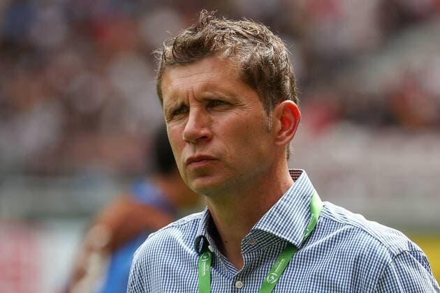 Guido Streichsbier (Trainer, Deutschland), Porträt, Portrait, nachdenklich, besorgt, Fussball, UEFA U19 (U 19)-EM, Deutschland - Italien, xozx