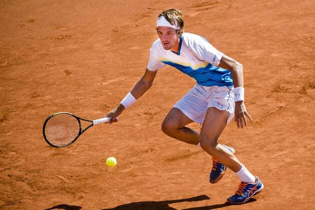 160712 Christian Lindell, Sverige under tennismatchen under dag 3 Swedish Open 12 juli 2016 i Bastad.  Copyright: MathildaxAhlberg BB160712MA022