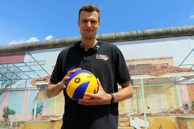 Volleyball, SuperCup Pressetermin in Berlin 12.7.2016: Berlin: Mauer: Robert Kromm (BR Volleys)